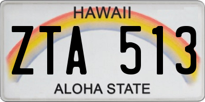 HI license plate ZTA513