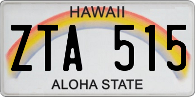HI license plate ZTA515