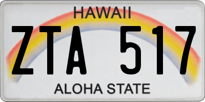 HI license plate ZTA517