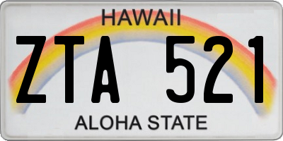 HI license plate ZTA521
