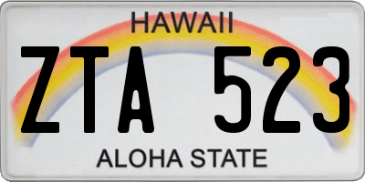 HI license plate ZTA523