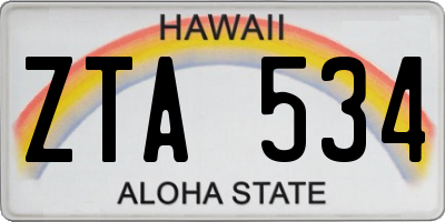 HI license plate ZTA534