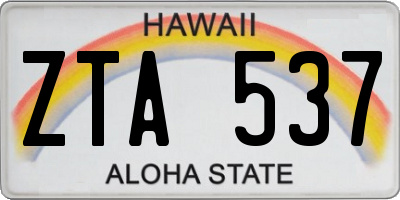 HI license plate ZTA537