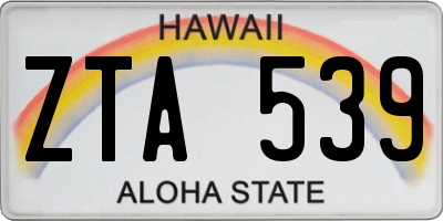 HI license plate ZTA539
