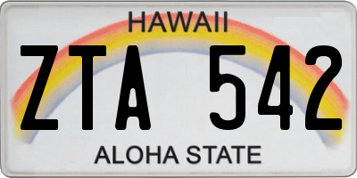 HI license plate ZTA542
