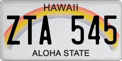 HI license plate ZTA545