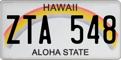 HI license plate ZTA548