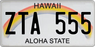 HI license plate ZTA555