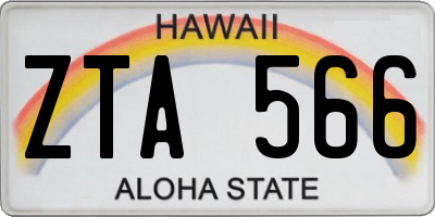 HI license plate ZTA566