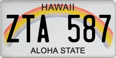 HI license plate ZTA587