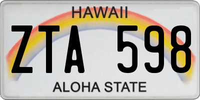 HI license plate ZTA598