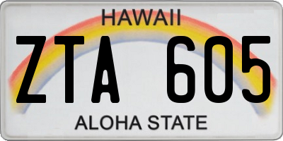 HI license plate ZTA605