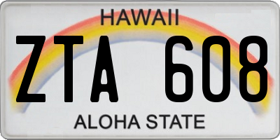HI license plate ZTA608