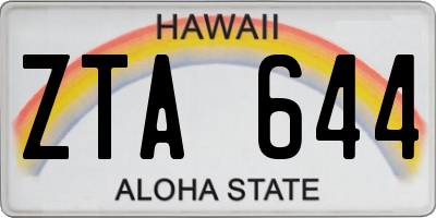 HI license plate ZTA644