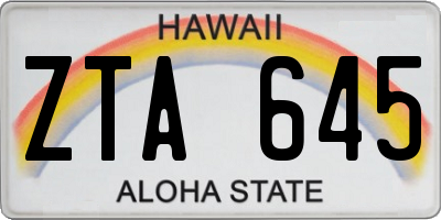 HI license plate ZTA645