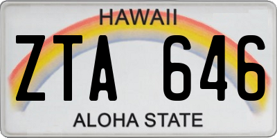 HI license plate ZTA646