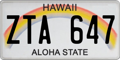 HI license plate ZTA647