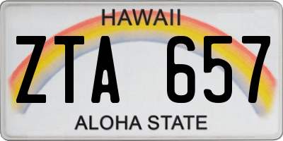 HI license plate ZTA657