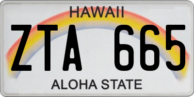 HI license plate ZTA665
