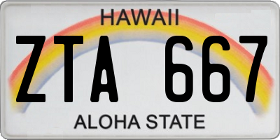 HI license plate ZTA667