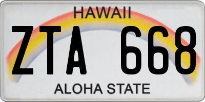 HI license plate ZTA668