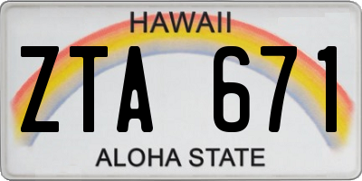 HI license plate ZTA671
