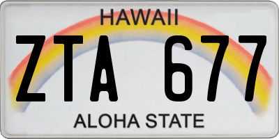 HI license plate ZTA677