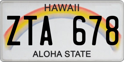 HI license plate ZTA678