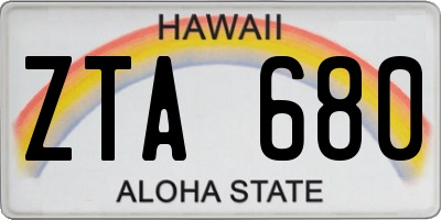 HI license plate ZTA680