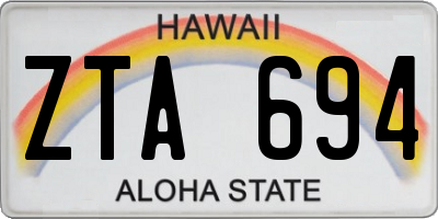 HI license plate ZTA694