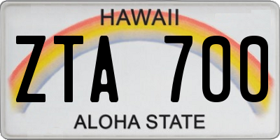 HI license plate ZTA700