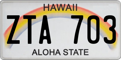 HI license plate ZTA703