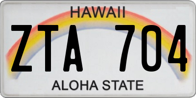 HI license plate ZTA704