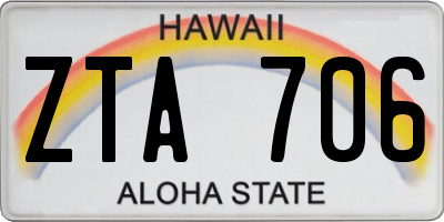 HI license plate ZTA706