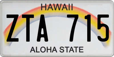 HI license plate ZTA715