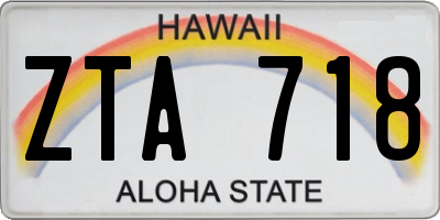 HI license plate ZTA718