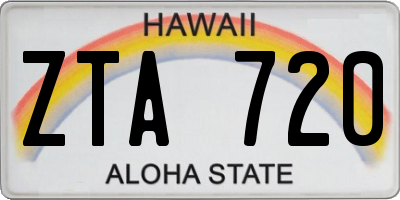 HI license plate ZTA720