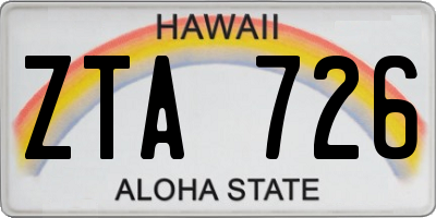 HI license plate ZTA726