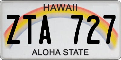 HI license plate ZTA727