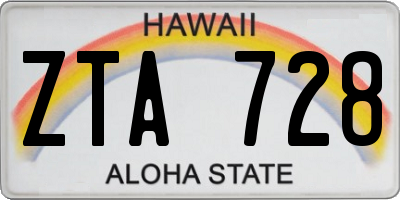 HI license plate ZTA728