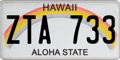 HI license plate ZTA733