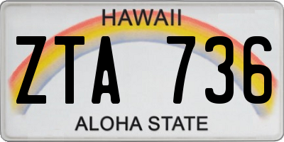 HI license plate ZTA736