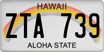 HI license plate ZTA739