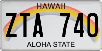 HI license plate ZTA740