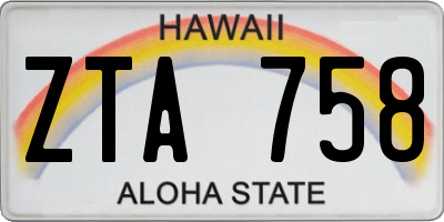 HI license plate ZTA758