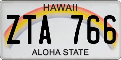 HI license plate ZTA766