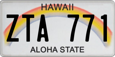 HI license plate ZTA771