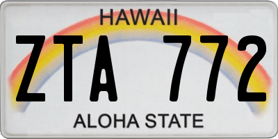 HI license plate ZTA772