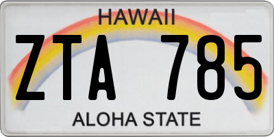 HI license plate ZTA785