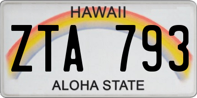 HI license plate ZTA793
